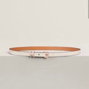 Hermes Pop H 15 Belt Craie (Chalk) 75/~80 Rose Gold Epsom Calfskin